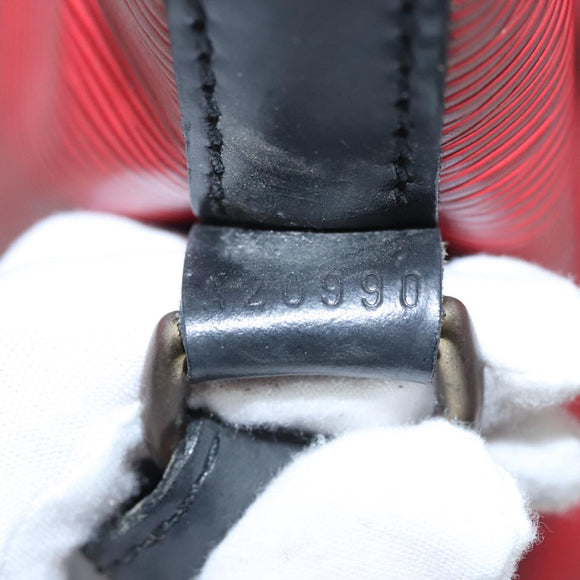 LOUIS VUITTON Epi Petit Noe Shoulder Bag Bicolor Black Red M44017 LV Auth 108096