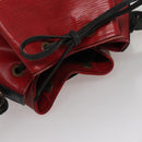 LOUIS VUITTON Epi Petit Noe Shoulder Bag Bicolor Black Red M44017 LV Auth 108096-6