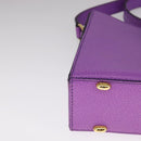 CELINE Shoulder Bag Leather Purple Gold Auth 108107V-9