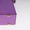 CELINE Shoulder Bag Leather Purple Gold Auth 108107V-14