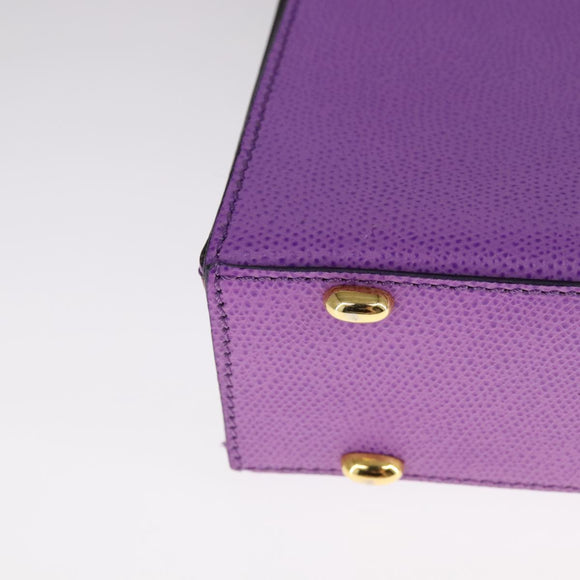 CELINE Shoulder Bag Leather Purple Gold Auth 108107V