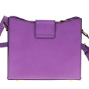 CELINE Shoulder Bag Leather Purple Gold Auth 108107V-2