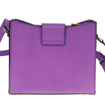 CELINE Shoulder Bag Leather Purple Gold Auth 108107V - 0