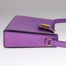 CELINE Shoulder Bag Leather Purple Gold Auth 108107V-4