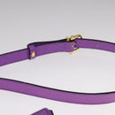 CELINE Shoulder Bag Leather Purple Gold Auth 108107V-8