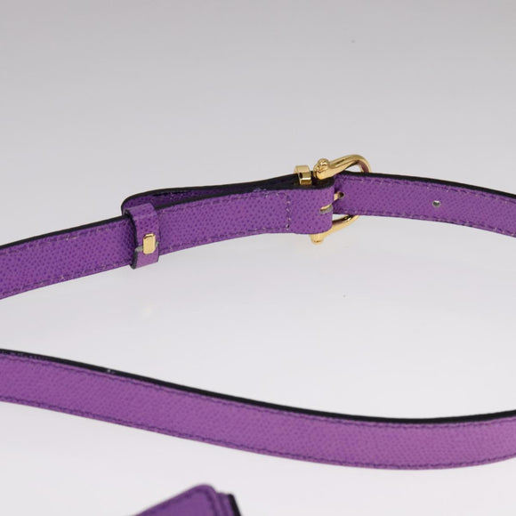 CELINE Shoulder Bag Leather Purple Gold Auth 108107V