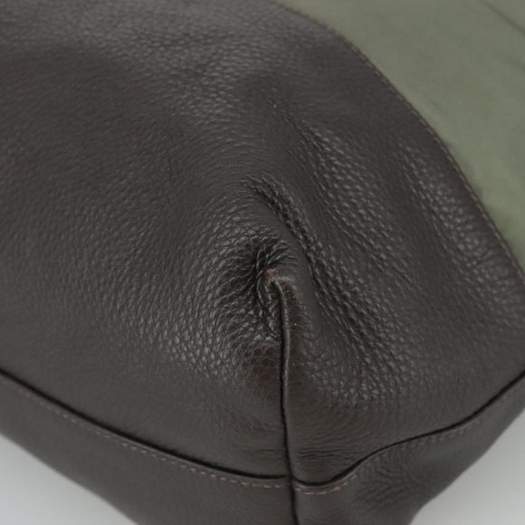 PRADA Tote Bag Nylon Leather 2way Khaki Auth 108115