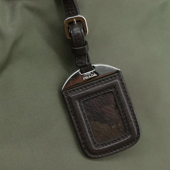 PRADA Tote Bag Nylon Leather 2way Khaki Auth 108115