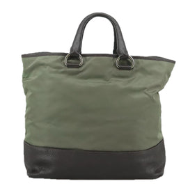 PRADA Tote Bag Nylon Leather 2way Khaki Auth 108115 - 0