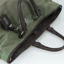 PRADA Tote Bag Nylon Leather 2way Khaki Auth 108115-6