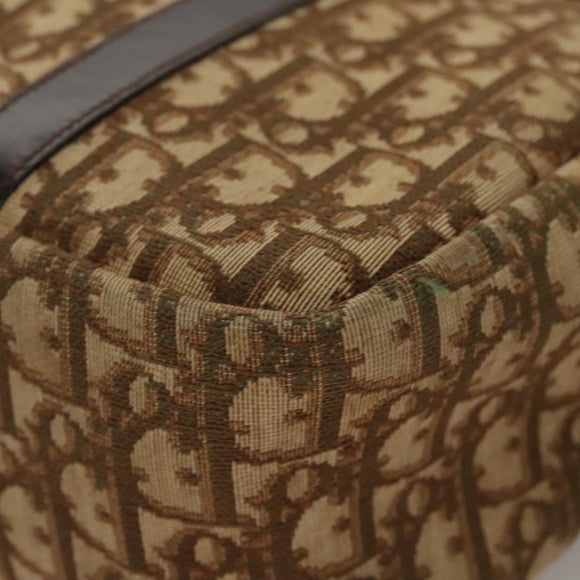 Christian Dior Trotter Canvas Hand Bag Brown Auth 108123