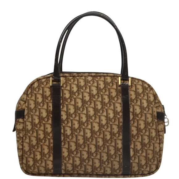 Christian Dior Trotter Canvas Hand Bag Brown Auth 108123