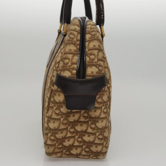 Christian Dior Trotter Canvas Hand Bag Brown Auth 108123