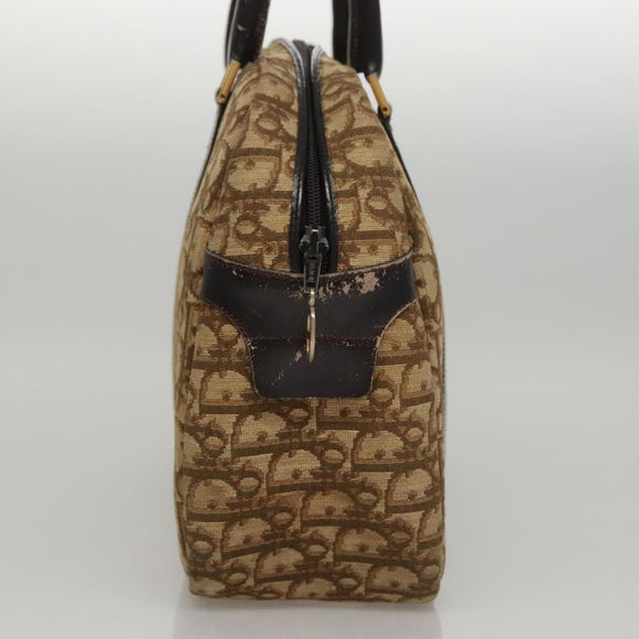 Christian Dior Trotter Canvas Hand Bag Brown Auth 108123