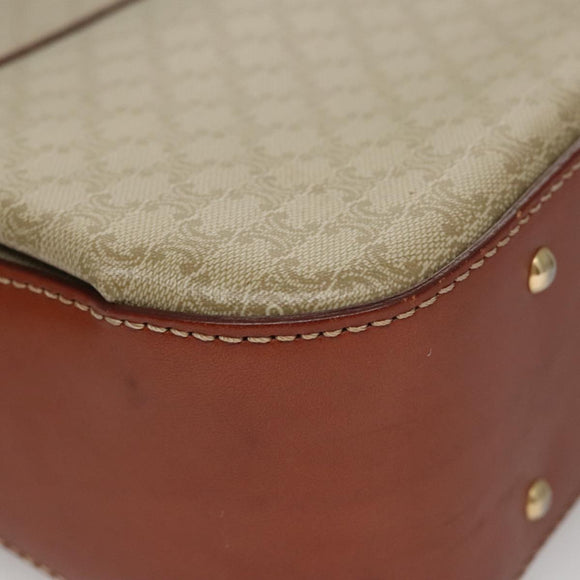 CELINE Macadam Canvas Hand Bag 2way Beige Gold Auth 108125