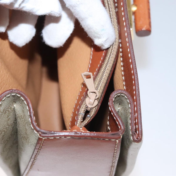 CELINE Macadam Canvas Hand Bag 2way Beige Gold Auth 108125