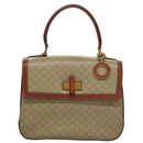 CELINE Macadam Canvas Hand Bag 2way Beige Gold Auth 108125-13