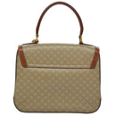 CELINE Macadam Canvas Hand Bag 2way Beige Gold Auth 108125-2