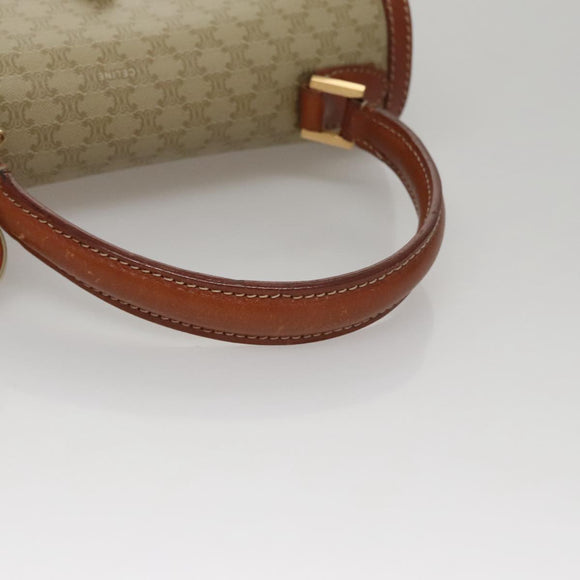 CELINE Macadam Canvas Hand Bag 2way Beige Gold Auth 108125