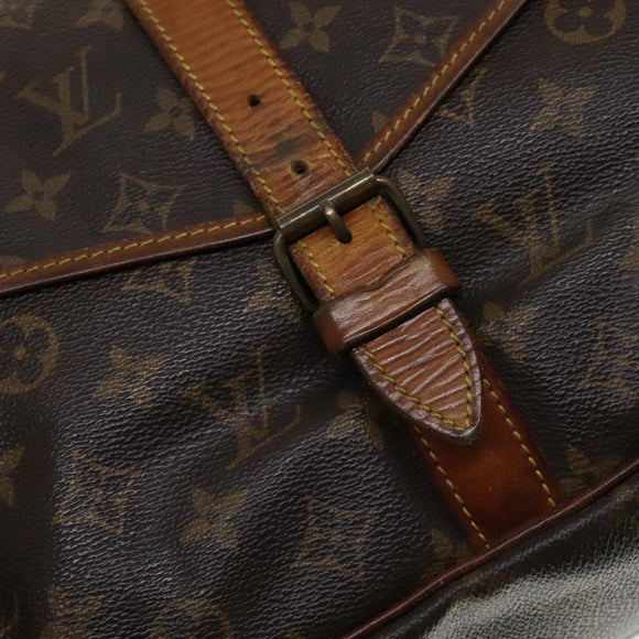 LOUIS VUITTON Monogram Saumur 35 Shoulder Bag M42254 LV Auth 108141