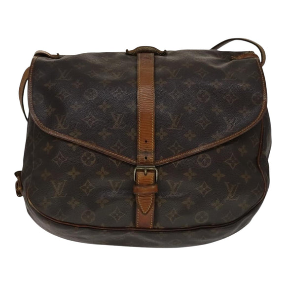 LOUIS VUITTON Monogram Saumur 35 Shoulder Bag M42254 LV Auth 108141