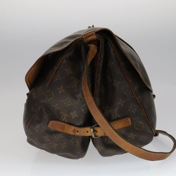 LOUIS VUITTON Monogram Saumur 35 Shoulder Bag M42254 LV Auth 108141