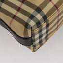 BURBERRY Nova Check Shoulder Bag PVC Beige Auth 108147-16