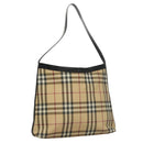BURBERRY Nova Check Shoulder Bag PVC Beige Auth 108147-1
