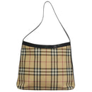 BURBERRY Nova Check Shoulder Bag PVC Beige Auth 108147-13