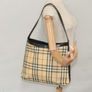 BURBERRY Nova Check Shoulder Bag PVC Beige Auth 108147-21