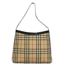 BURBERRY Nova Check Shoulder Bag PVC Beige Auth 108147-2