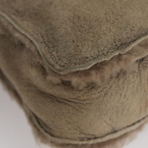 CELINE Shoulder Bag Mouton Beige Auth 108155