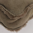 CELINE Shoulder Bag Mouton Beige Auth 108155-16