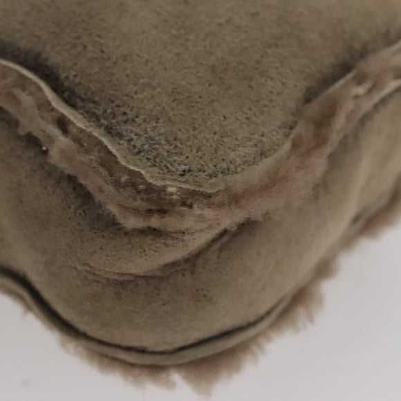 CELINE Shoulder Bag Mouton Beige Auth 108155