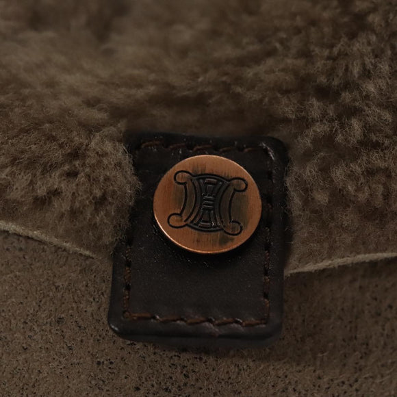 CELINE Shoulder Bag Mouton Beige Auth 108155