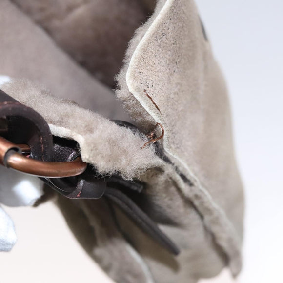 CELINE Shoulder Bag Mouton Beige Auth 108155