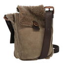 CELINE Shoulder Bag Mouton Beige Auth 108155-1