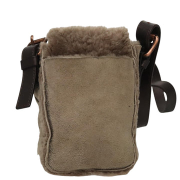 CELINE Shoulder Bag Mouton Beige Auth 108155 - 0