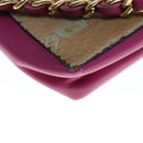 CHANEL Chain Shoulder Cigarette Case Leather Pink CC Auth 108163-14