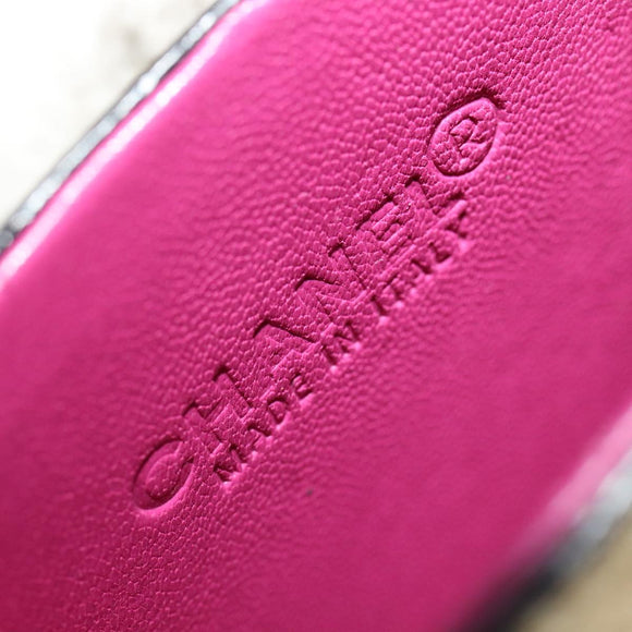 CHANEL Chain Shoulder Cigarette Case Leather Pink CC Auth 108163