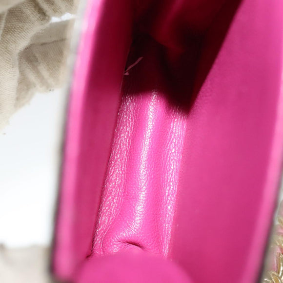 CHANEL Chain Shoulder Cigarette Case Leather Pink CC Auth 108163