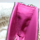 CHANEL Chain Shoulder Cigarette Case Leather Pink CC Auth 108163-18