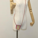 CHANEL Chain Shoulder Cigarette Case Leather Pink CC Auth 108163-20