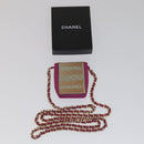 CHANEL Chain Shoulder Cigarette Case Leather Pink CC Auth 108163-12