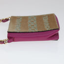 CHANEL Chain Shoulder Cigarette Case Leather Pink CC Auth 108163-3