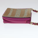 CHANEL Chain Shoulder Cigarette Case Leather Pink CC Auth 108163-4