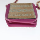 CHANEL Chain Shoulder Cigarette Case Leather Pink CC Auth 108163-5