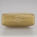 CHANEL Chain Shoulder Bag Lamb Skin Gold CC Auth 108166-5