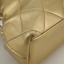CHANEL Chain Shoulder Bag Lamb Skin Gold CC Auth 108166-15