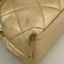 CHANEL Chain Shoulder Bag Lamb Skin Gold CC Auth 108166-17